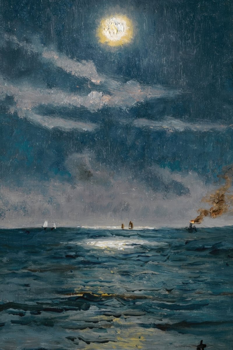 A Calm Moonlit Marine Scene | Alfred Stevens | Ave Legato Art Prints