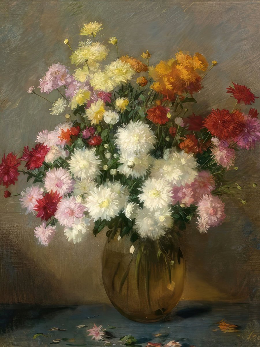 A Flower Still Life With Chrysanthemums | Salomon Garf | Ave Legato Art Prints