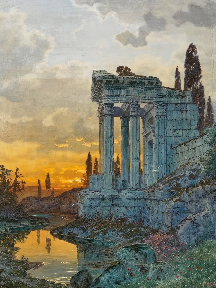 A Southern Landscape with Ruins | Ferdinand Knab | Ave Legato Art Prints