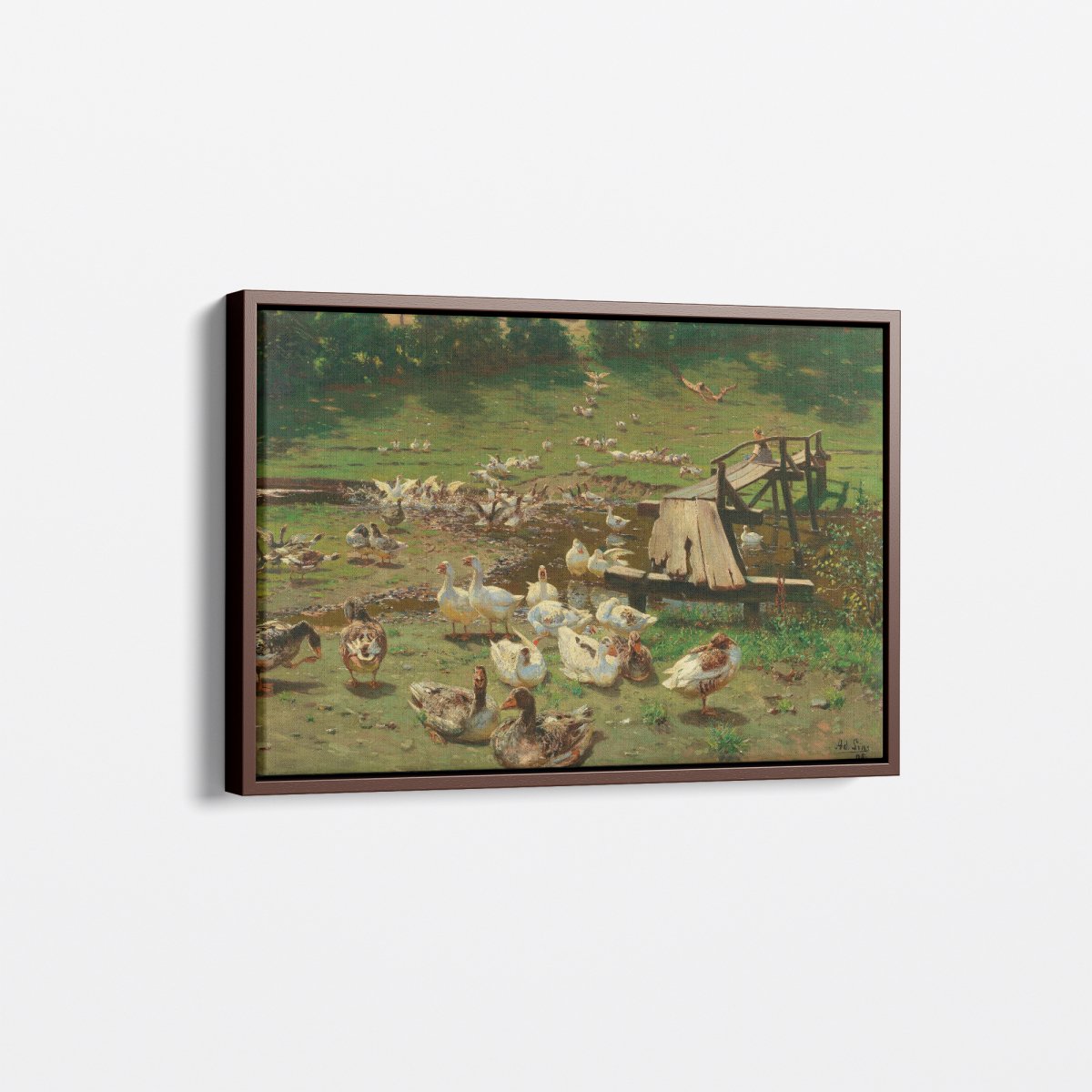 A Summer Day, Geese By The Pond | Adolf Lins | Ave Legato Art Prints