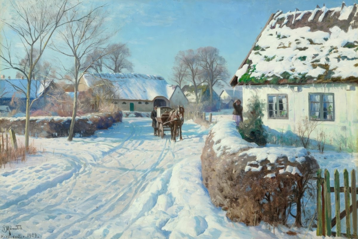 A Village In the Snow | Peder Monsted | Ave Legato Art Prints