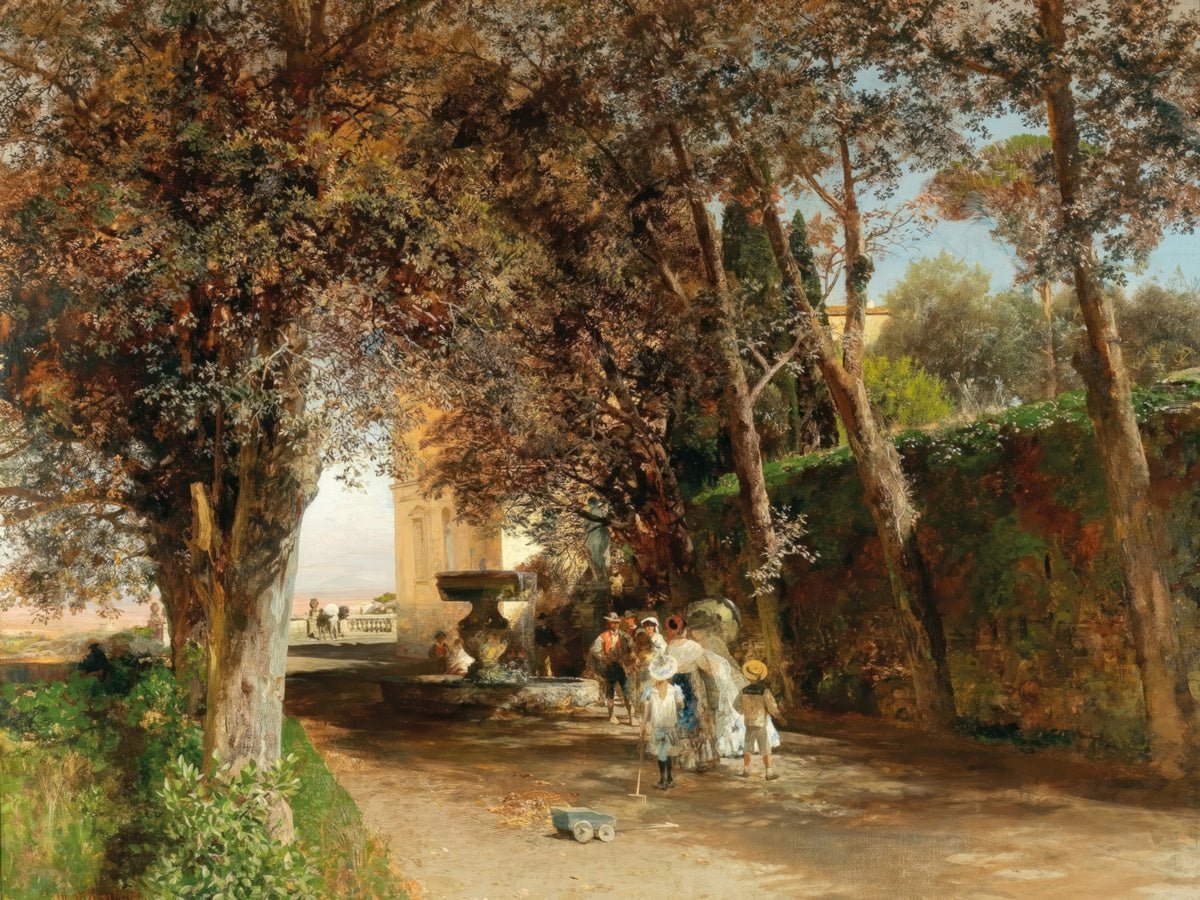 Afternoon in Villa Torlonia, Frascati | Oswald Achenbach | Ave Legato Art Prints