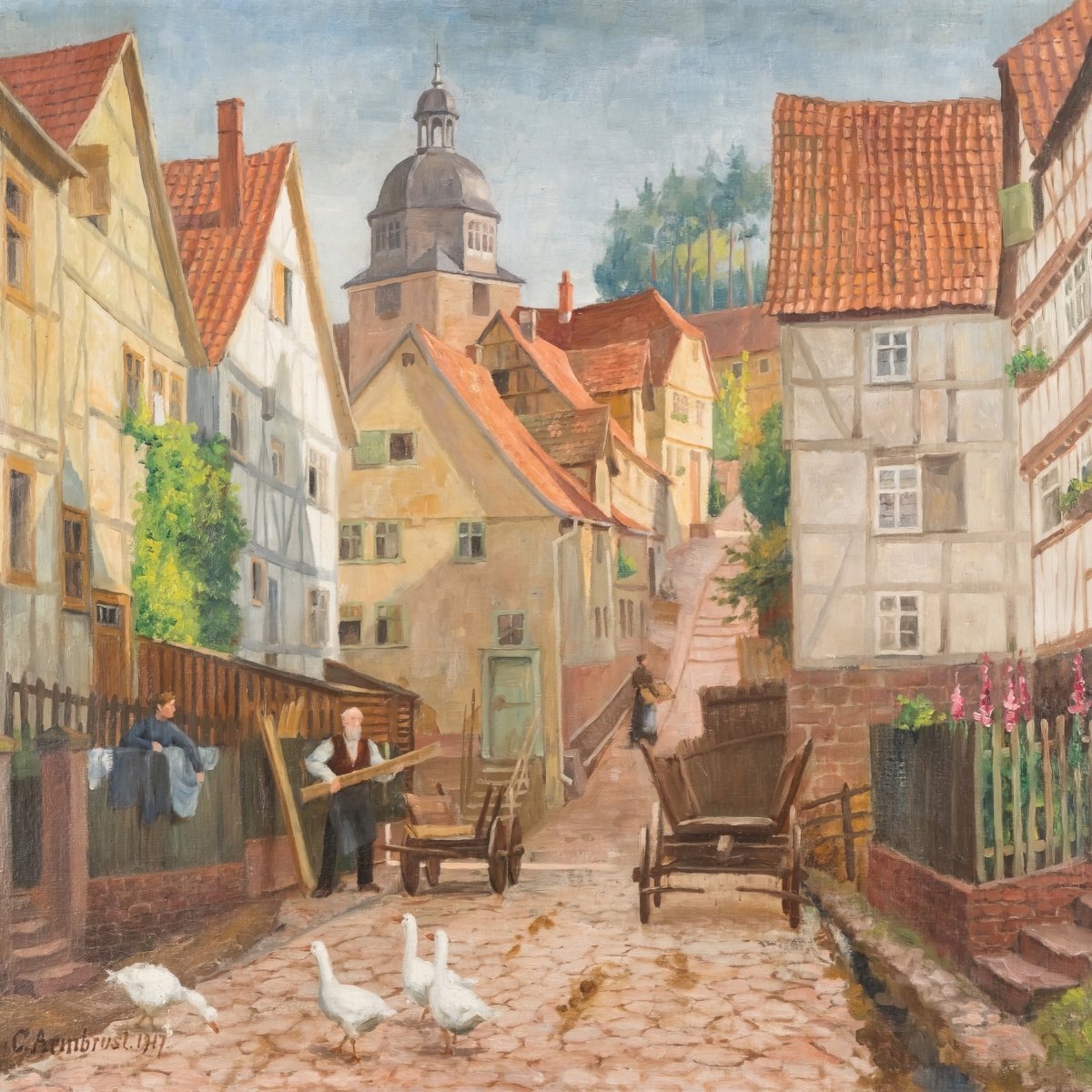 Alley in Historic Marburg Town | Karl Armbrust | Ave Legato Art Prints