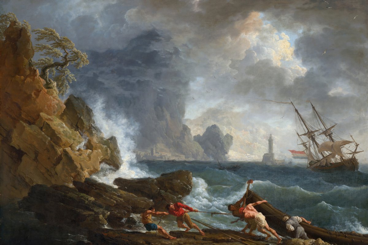 An Italian Harbour in Stormy Weather | Claude Vernet | Ave Legato Art Prints