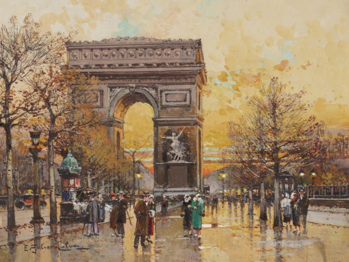 Arc de Triomphe in the Fall | Eugene Galien - Laloue | Ave Legato Art Prints