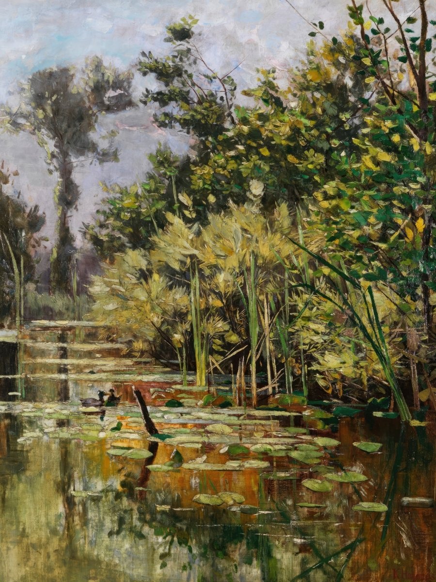 Backwater with Ducks - Autumn | Karl Hagemeister | Ave Legato Art Prints