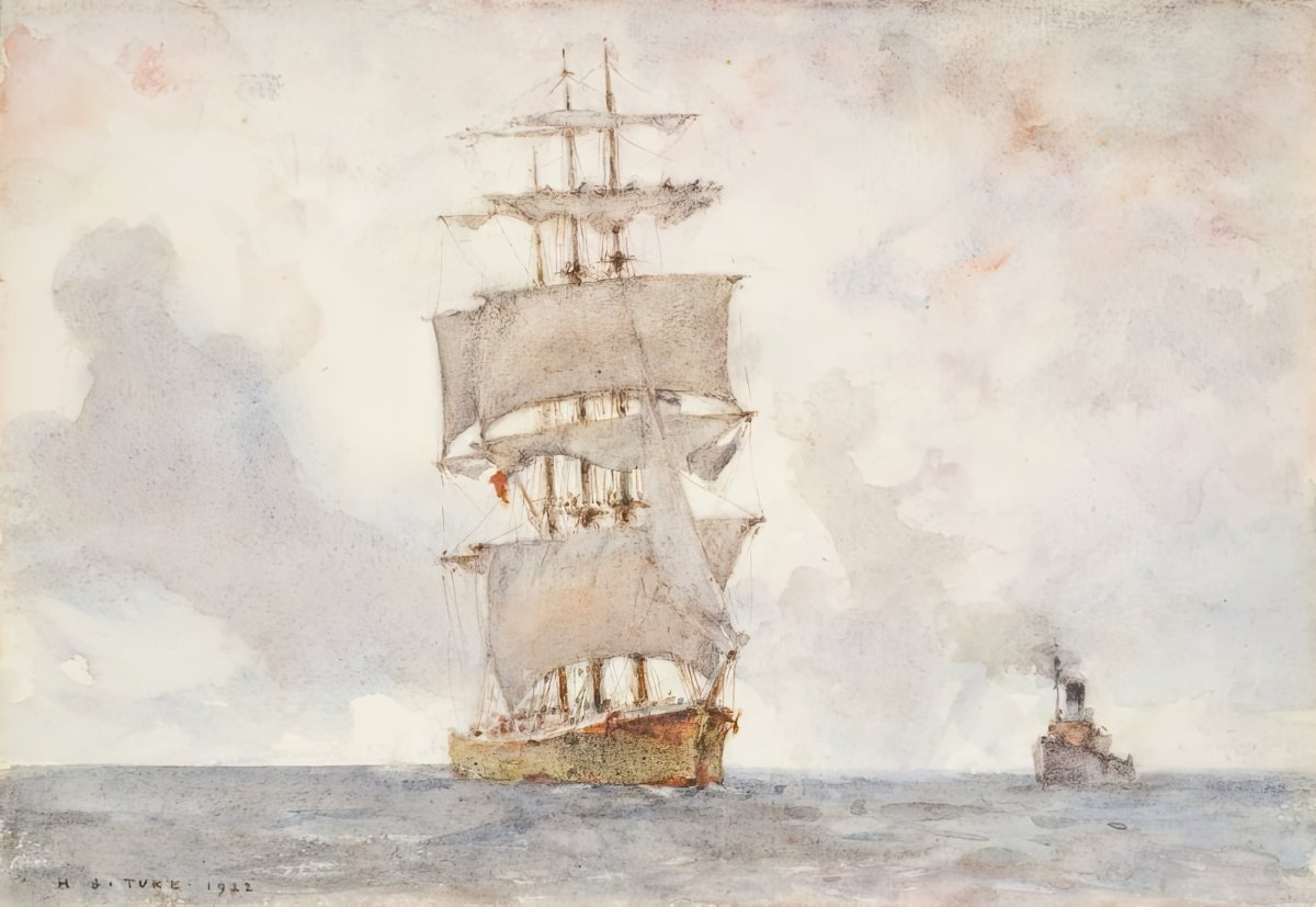 Barque and Tug | Henry Tuke | Ave Legato Art Prints