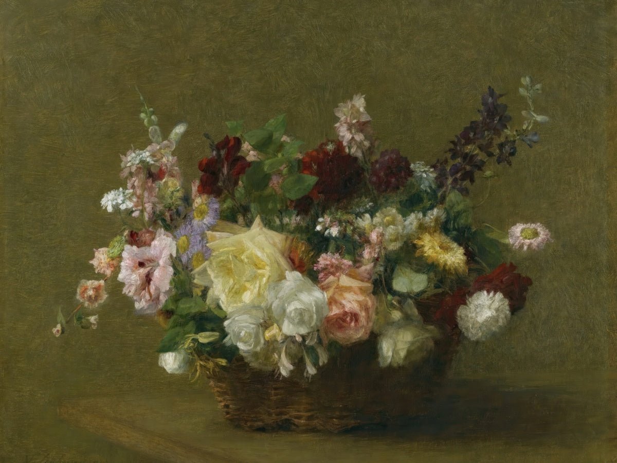 Basket of Various Flowers | Henri Fantin - Latour | Ave Legato Art Prints