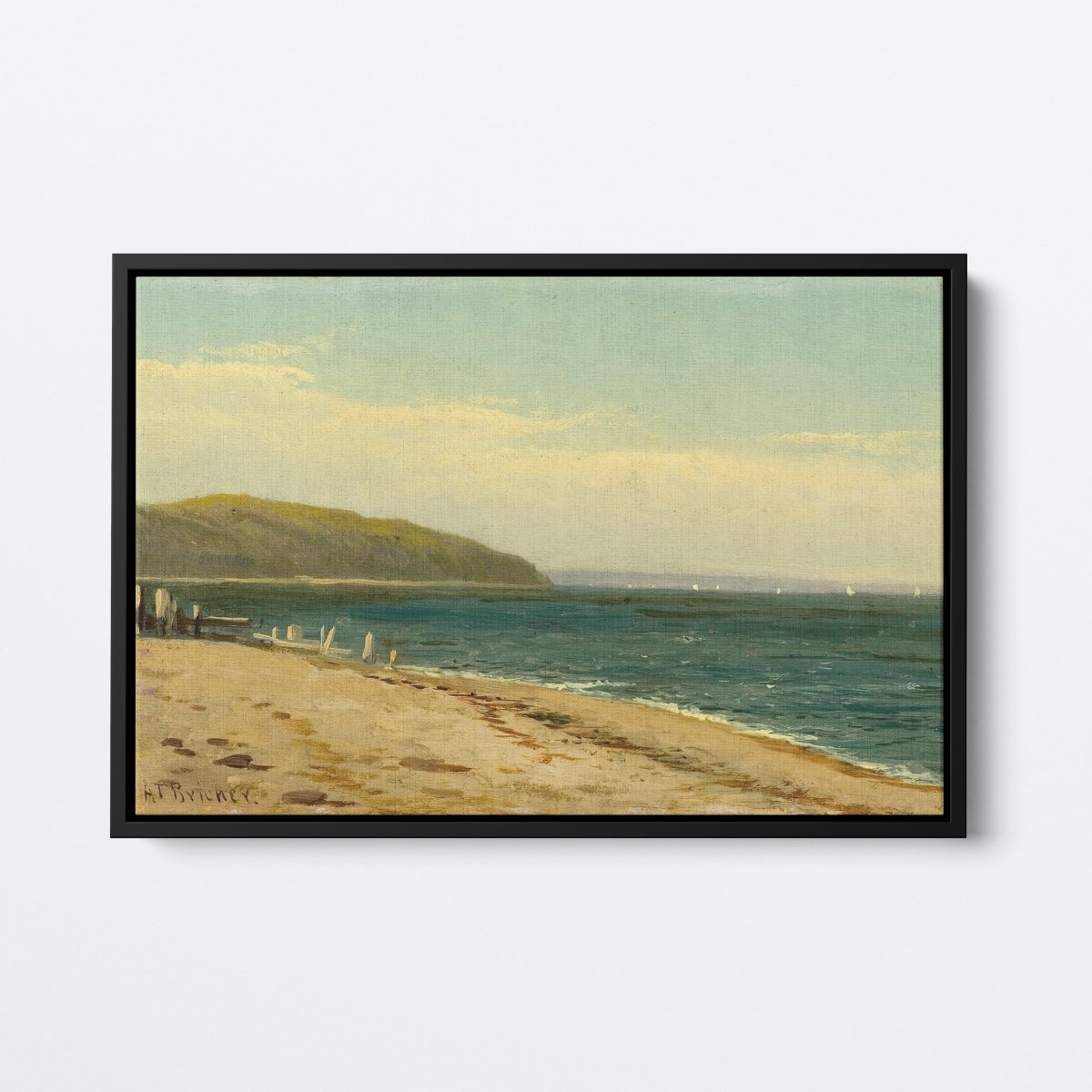 Beach and Bay with Sailboats | Alfred Bricher | Ave Legato Art Prints