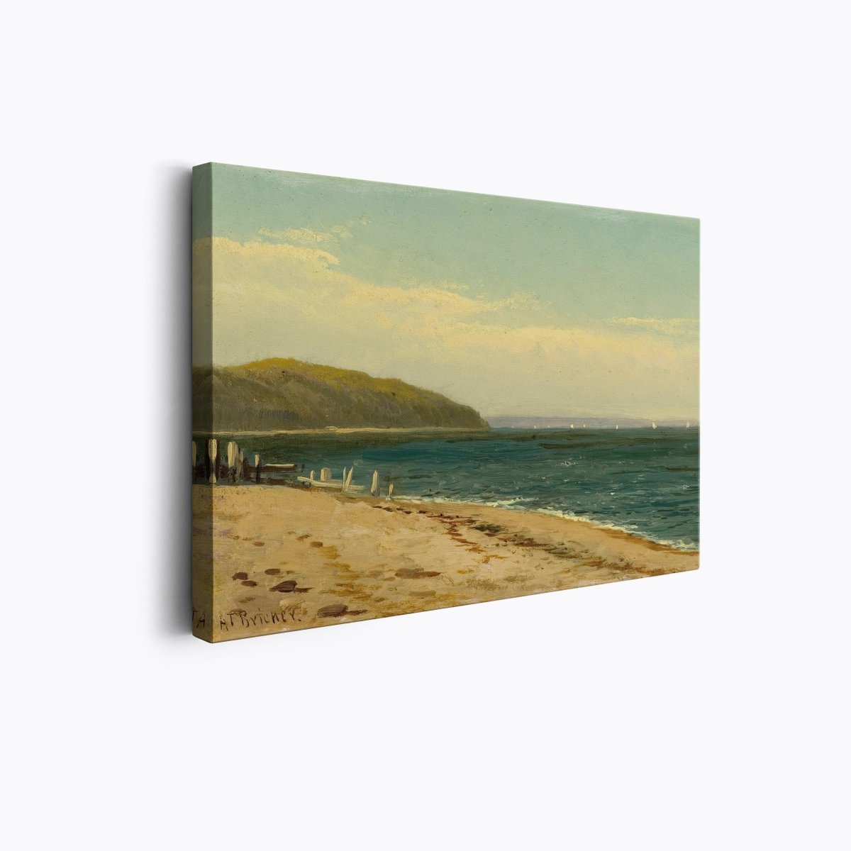 Beach and Bay with Sailboats | Alfred Bricher | Ave Legato Art Prints