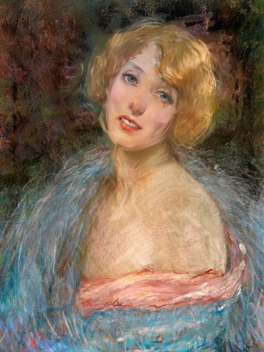 Blonde Girl with Boa | Alice Pike Barney | Ave Legato Art Prints