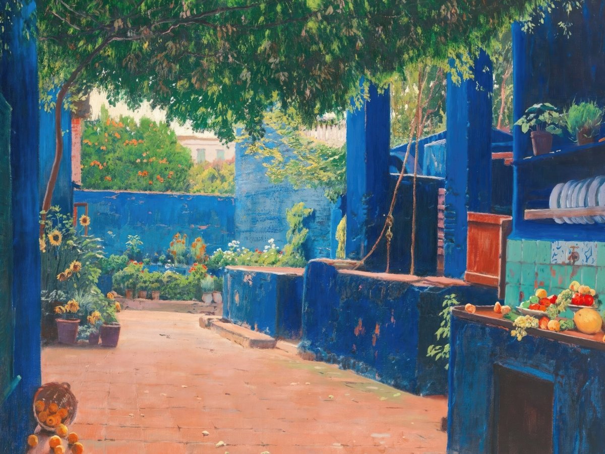 Blue Courtyard, Arenys de Munt | Santiago Rusiñol | Ave Legato Art Prints