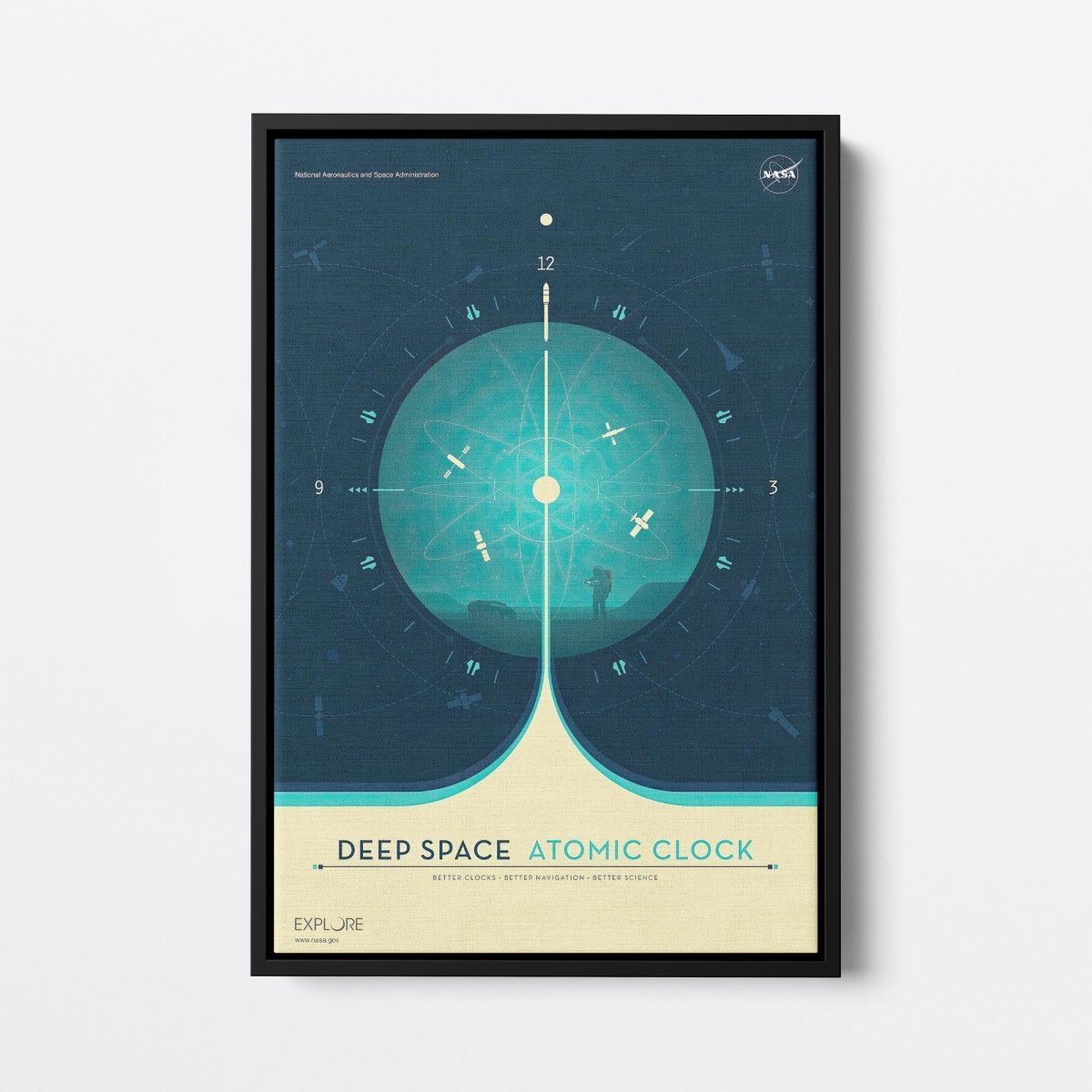 Blue Deep Space Atomic Clock | NASA | Ave Legato Art Prints