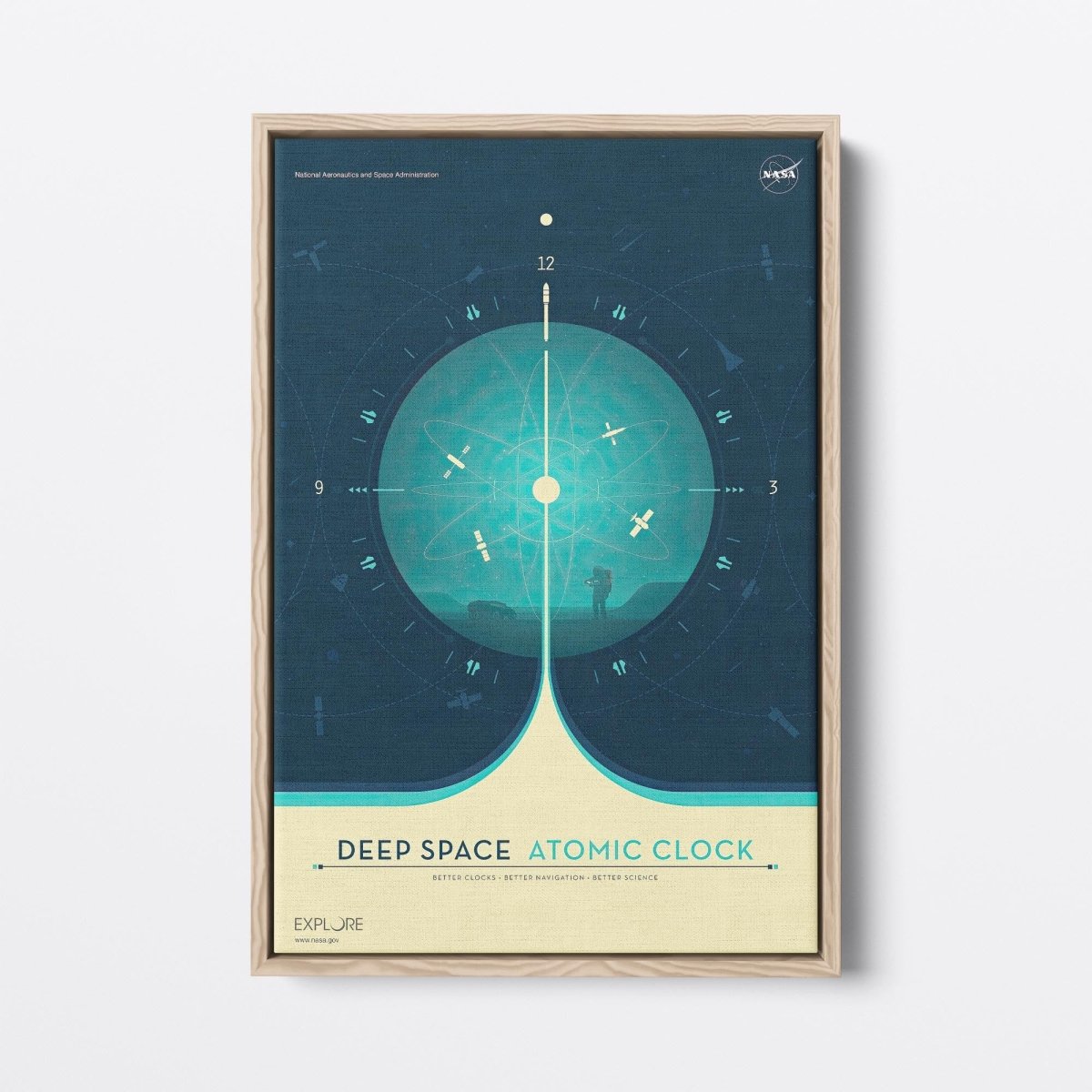 Blue Deep Space Atomic Clock | NASA | Ave Legato Art Prints