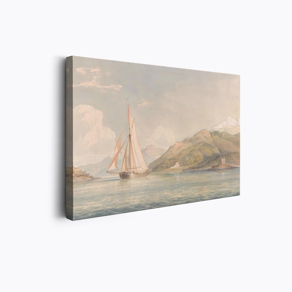 Boat Sailing to the Right with Mountains | John Schetky | Ave Legato Art Prints