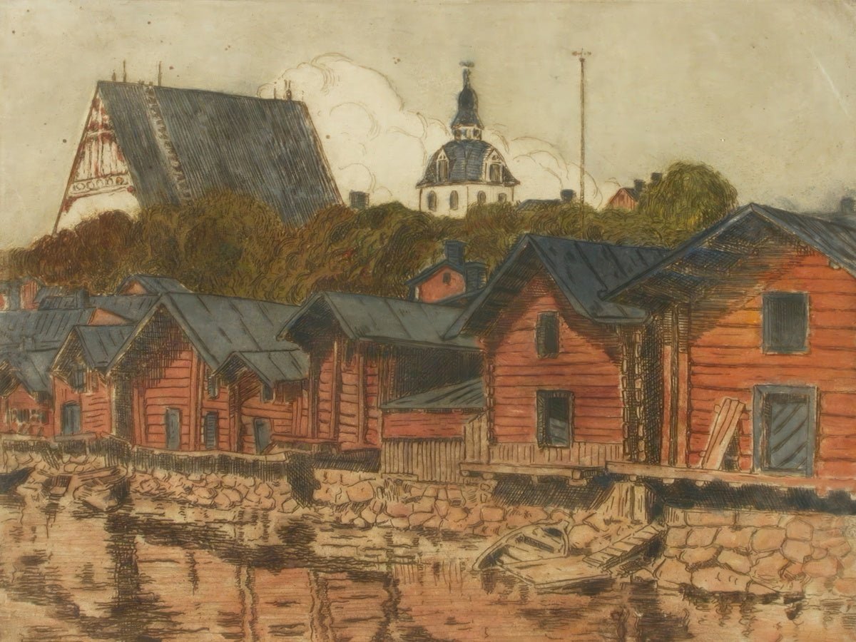 Boathouses at Porvoo | Alfred Finch | Ave Legato Art Prints