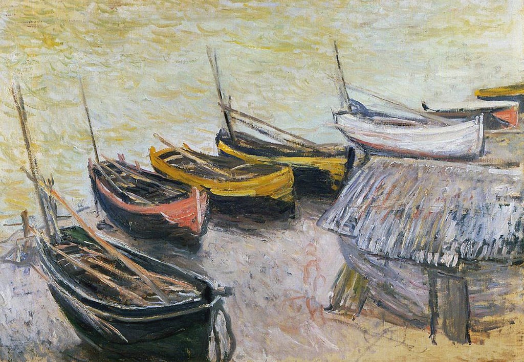 Boats on the Beach | Claude Monet | Ave Legato Art Prints