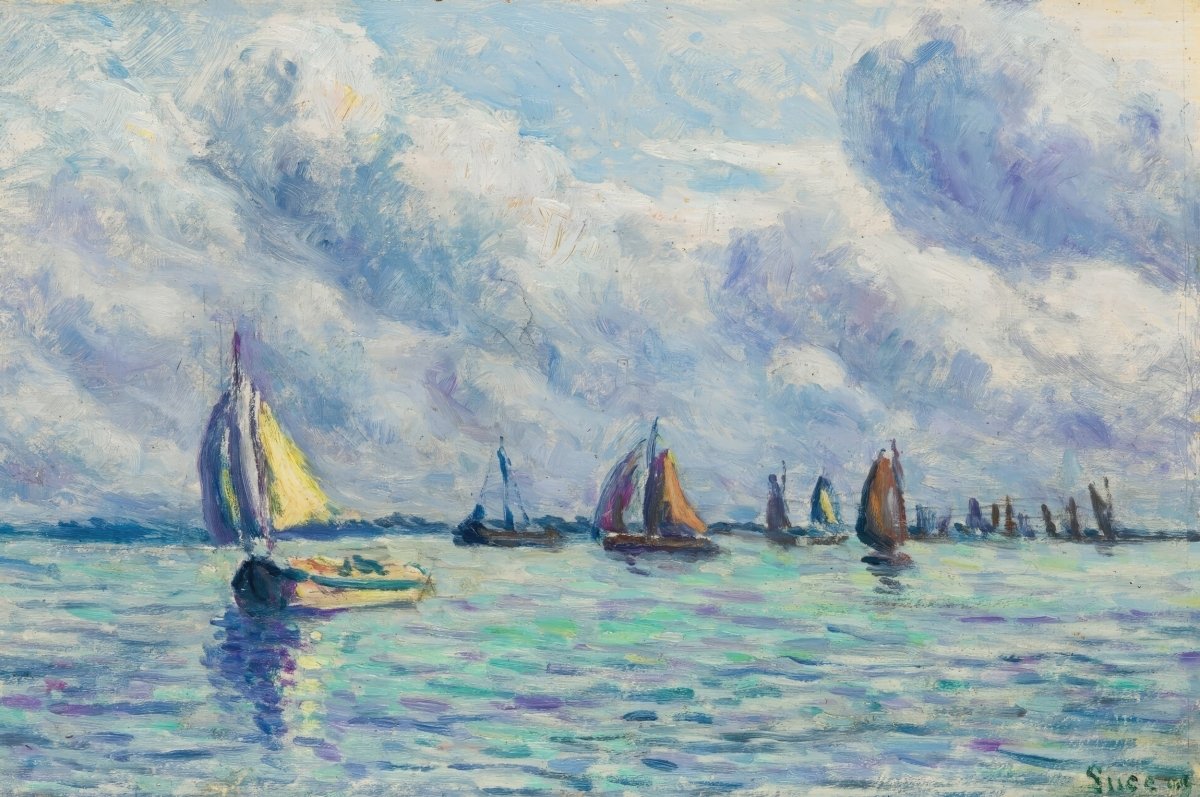 Boats on the Meuse, In Rotterdam | Maximilien Luce | Ave Legato Art Prints