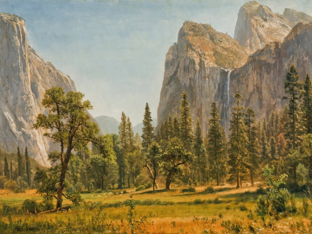 Bridal Veil Falls, Yosemite Valley, California | Albert Bierstadt | Ave Legato Art Prints