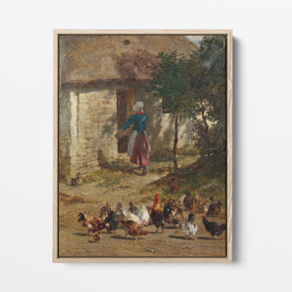 Chickens in Front of a Farmhouse | Constant Troyon | Ave Legato Art Prints