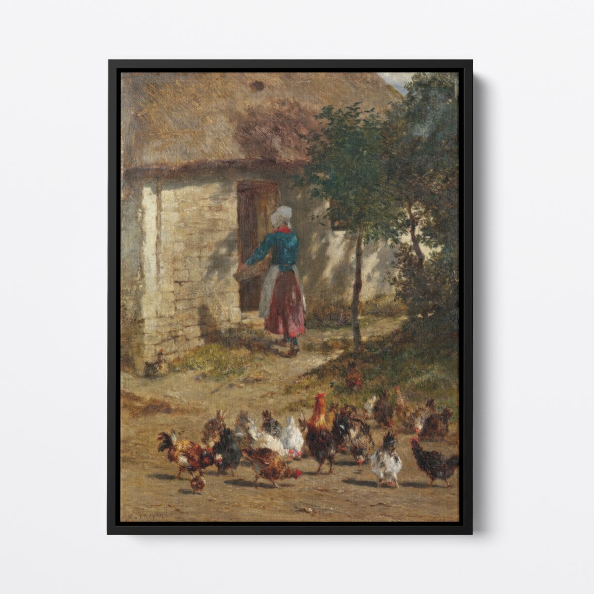 Chickens in Front of a Farmhouse | Constant Troyon | Ave Legato Art Prints