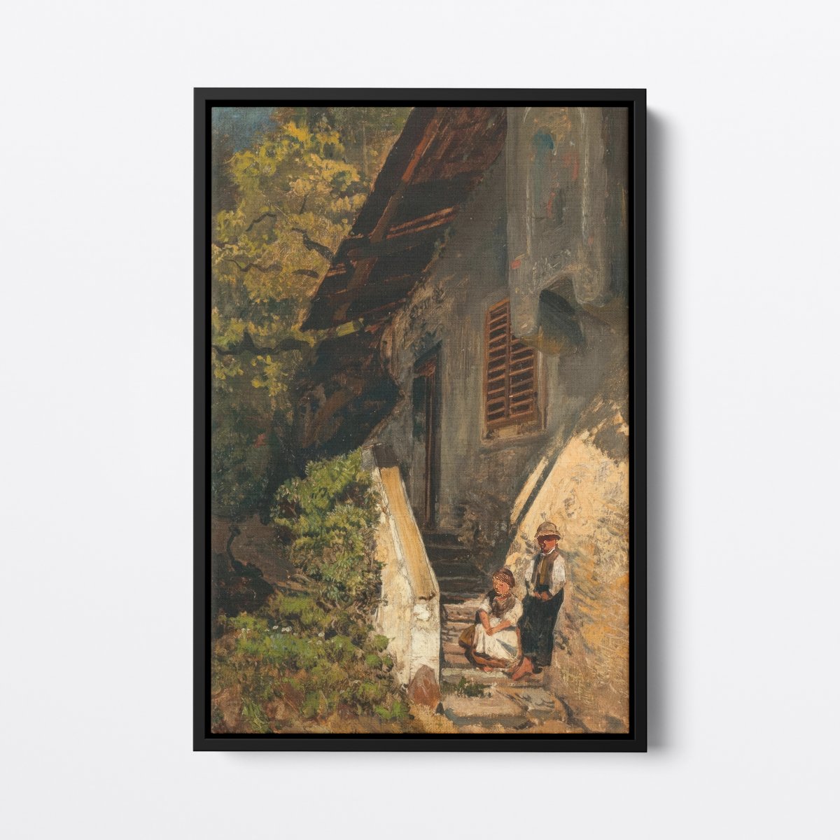 Children Before the Farmhouse | Robert Russ | Ave Legato Art Prints