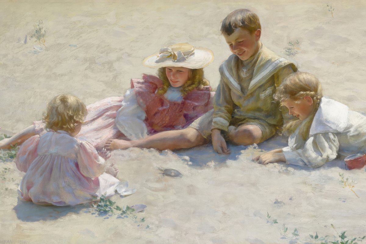 Children by the Seashore | Charles Curran | Ave Legato Art Prints