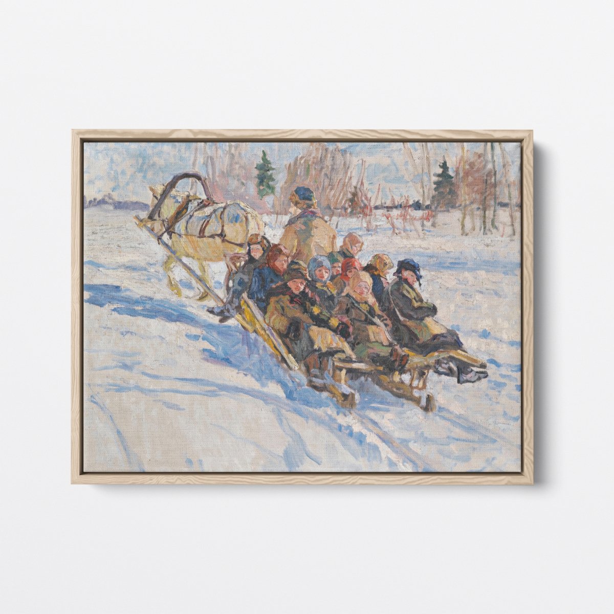 Children Riding in a Sleigh | Nikolai Bogdanov - Belsky | Ave Legato Art Prints