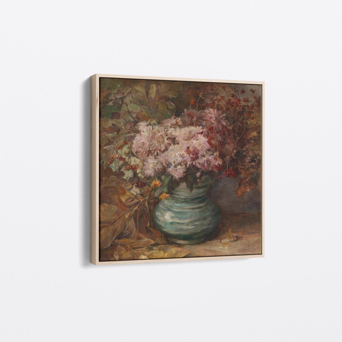 Chrysanthemums and Marigolds, Turquoise Vase | Olga Wisinger - Florian | Ave Legato Art Prints