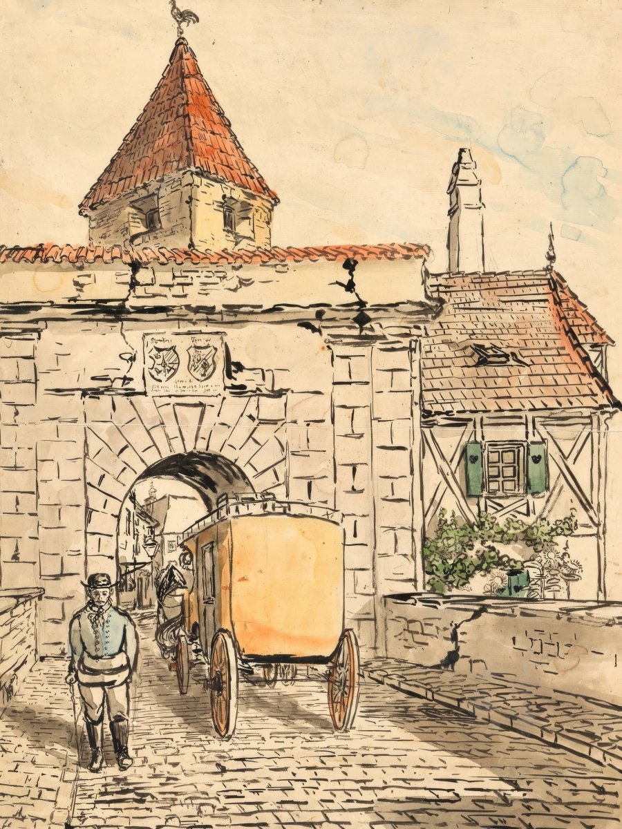 City Gate with Carriage | Egon Schiele | Ave Legato Art Prints