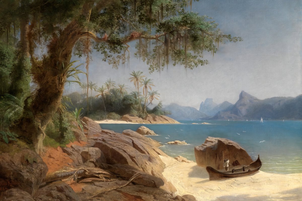 Coastal Landscape at Rio de Janeiro | Ferdinand Keller | Ave Legato Art Prints