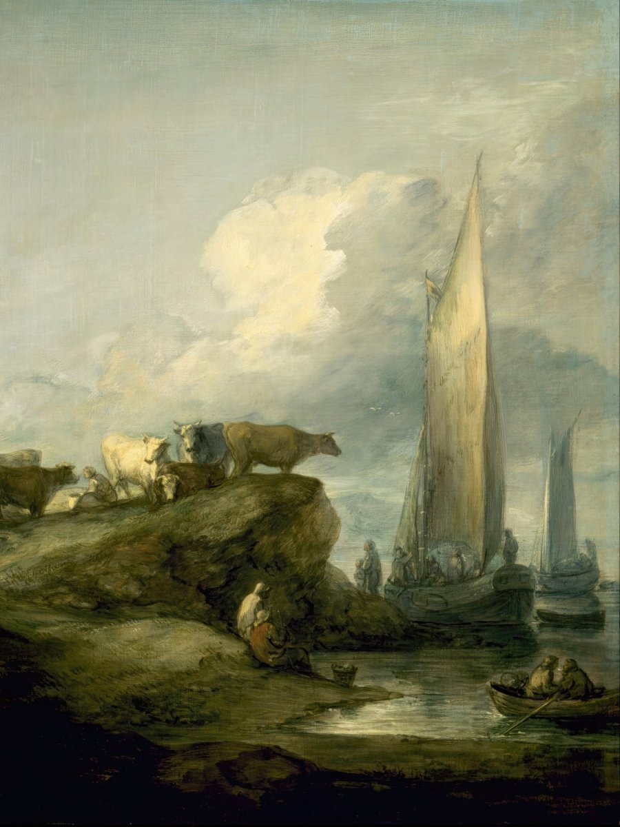 Coastal Scene with Shipping and Cattle | Thomas Gainsborough | Ave Legato Art Prints