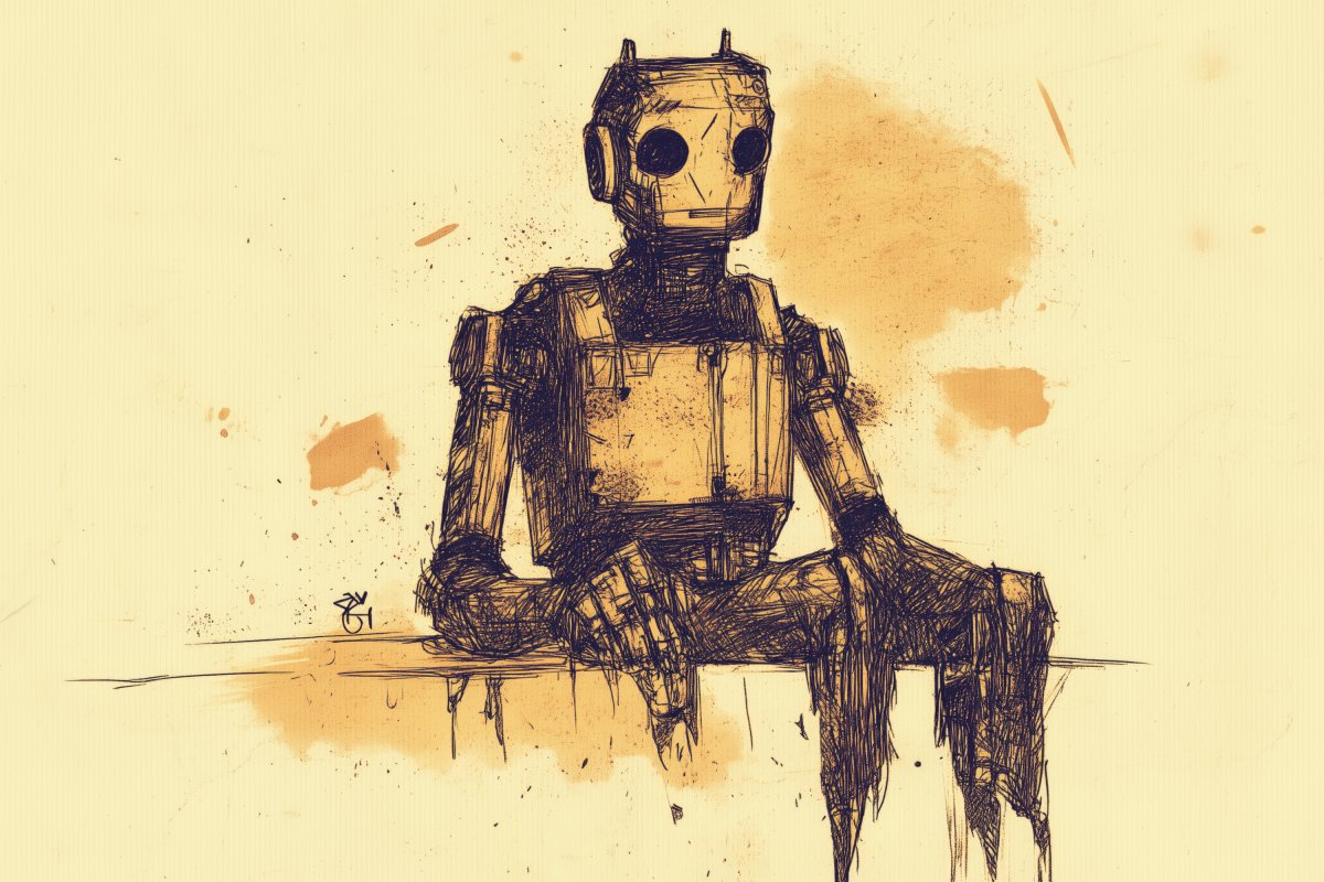 Contemplative Robot | Ave Legato | Ave Legato Art Prints