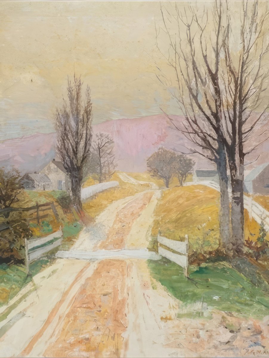 Country Lane with Farmhouse | Frank Rehn | Ave Legato Art Prints