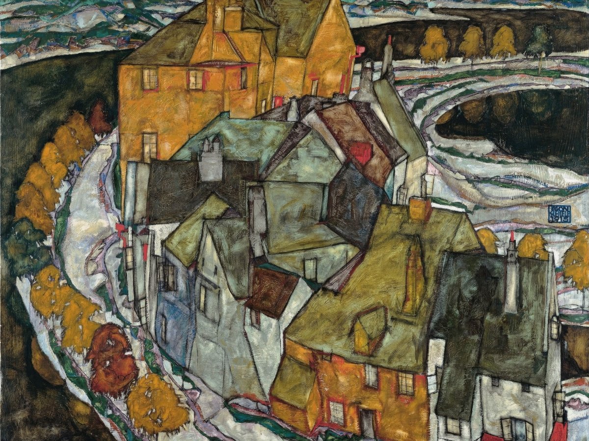 Crescent of Houses II (Island Town) | Egon Schiele | Ave Legato Art Prints