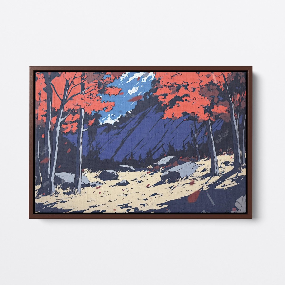 Crimson Trees by the Mountainside | Ave Legato | Ave Legato Art Prints