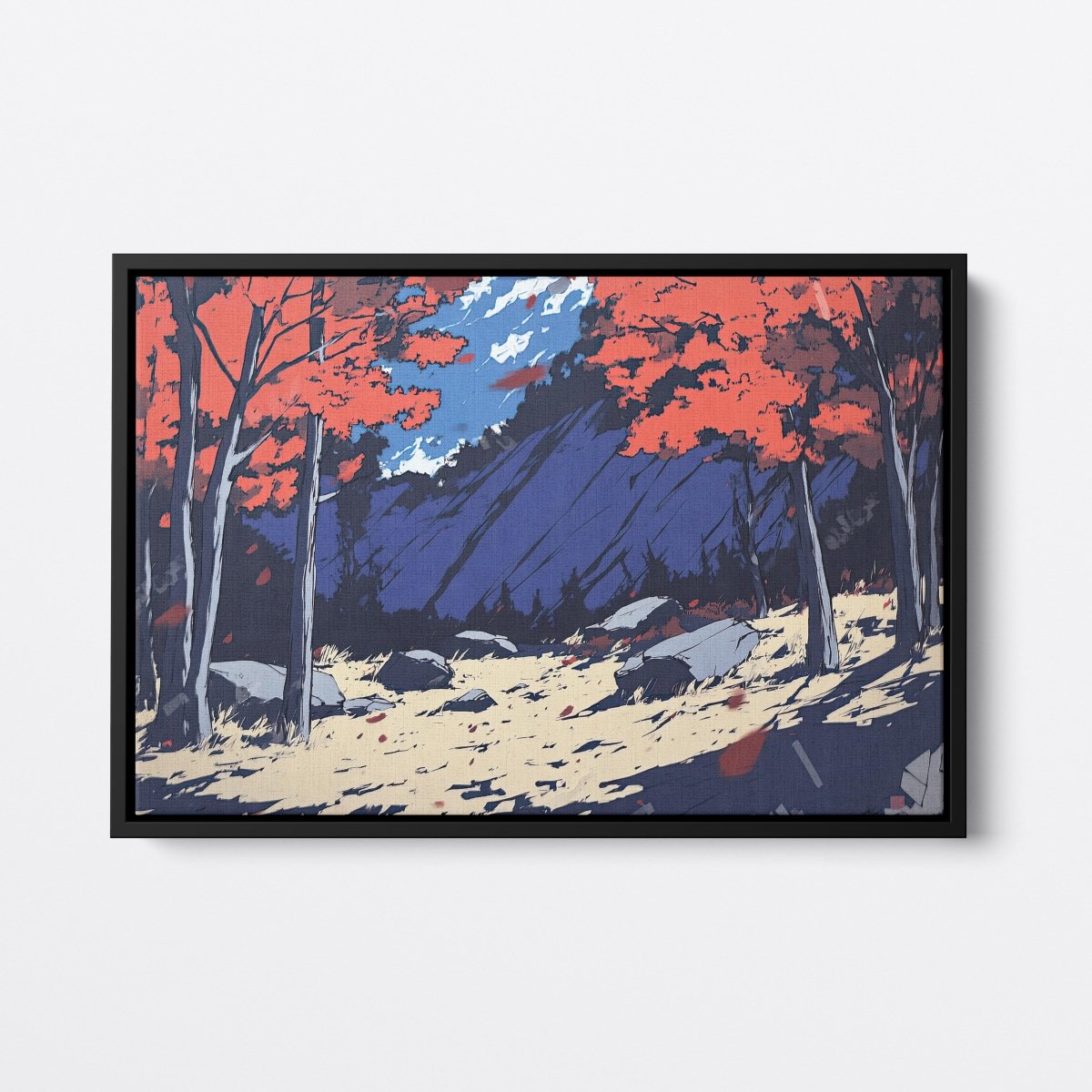 Crimson Trees by the Mountainside | Ave Legato | Ave Legato Art Prints