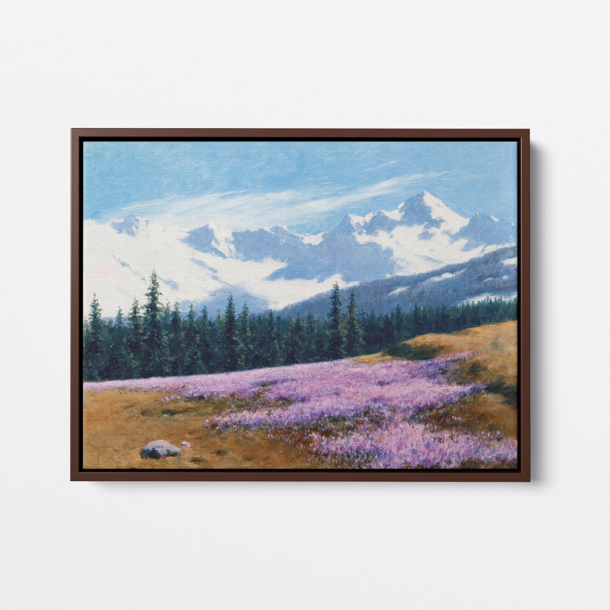 Crocuses with Snowy Mountains | Stanisław Witkiewicz | Ave Legato Art Prints