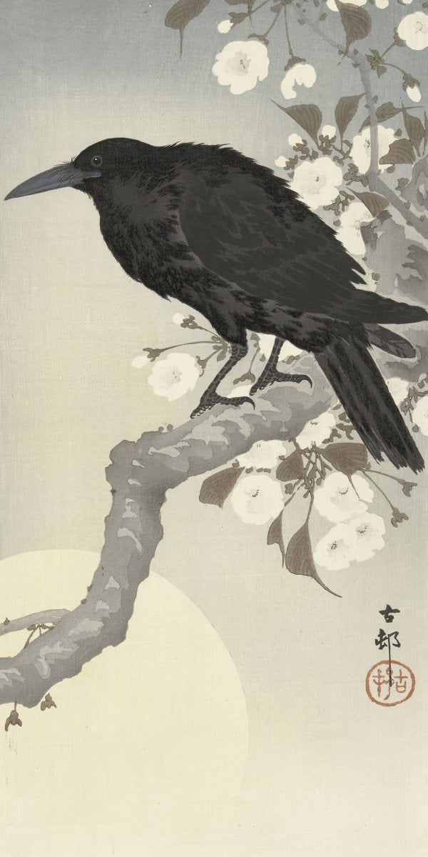 Crow and Cherry Blossoms | Ohara Koson | Ave Legato Art Prints