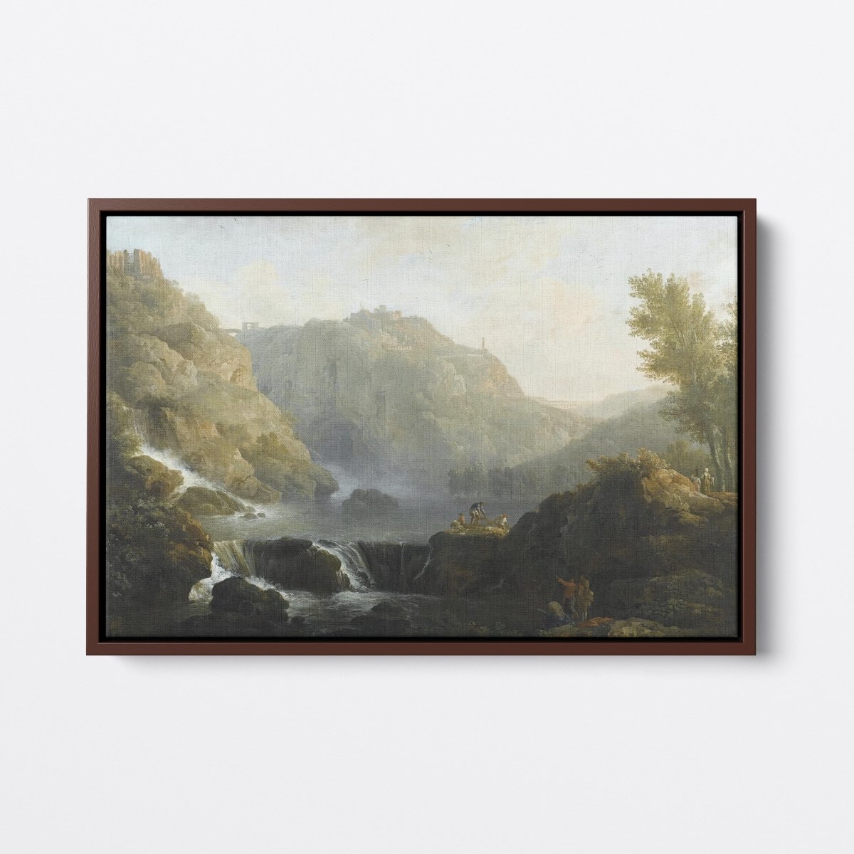 Draughtsmen in Front of a Waterfall | Claude Vernet | Ave Legato Art Prints