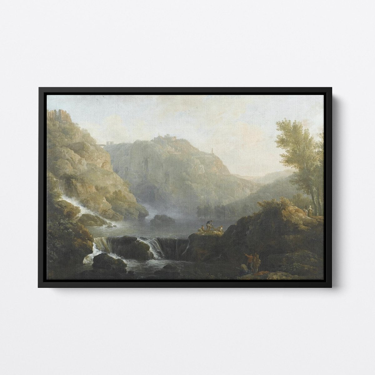 Draughtsmen in Front of a Waterfall | Claude Vernet | Ave Legato Art Prints