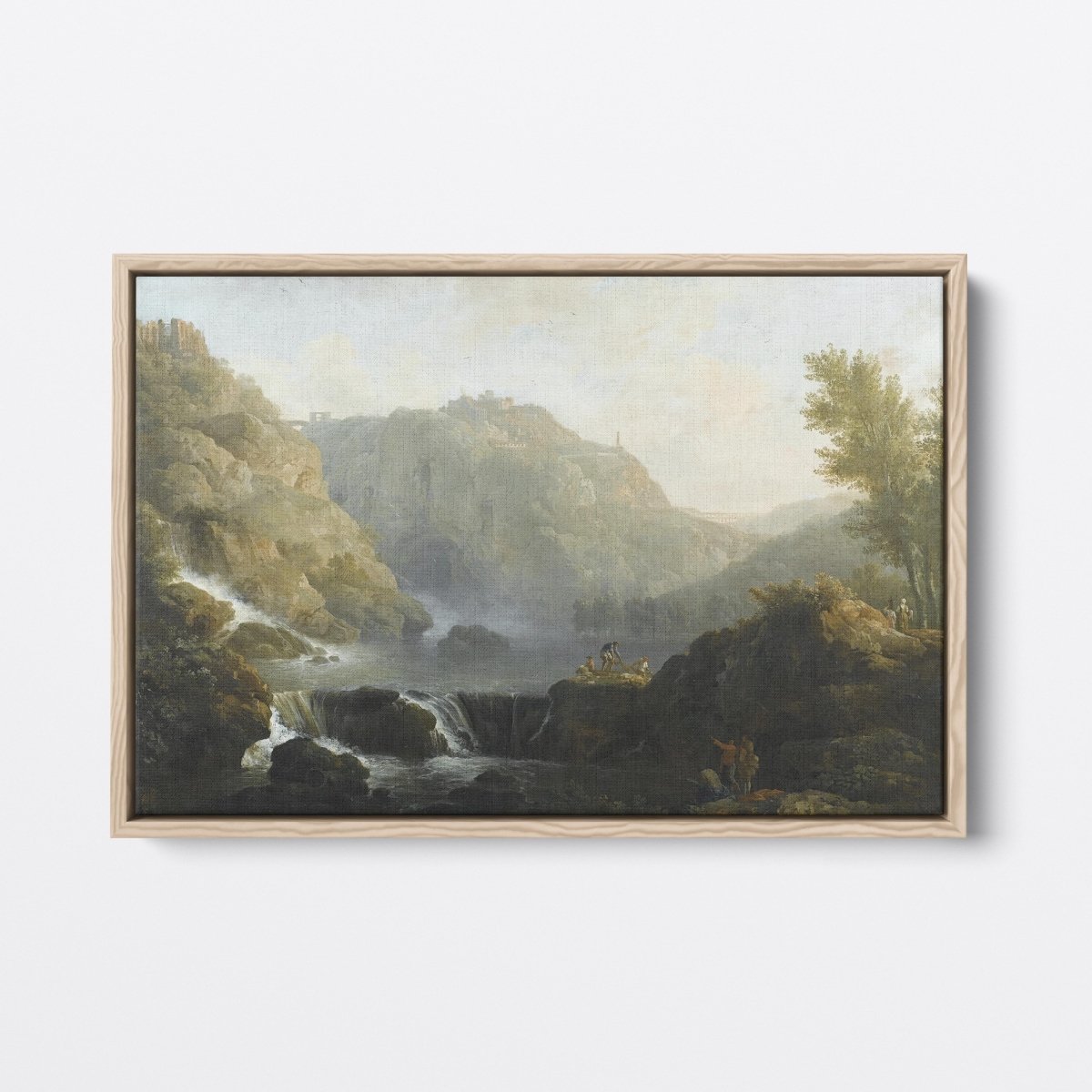 Draughtsmen in Front of a Waterfall | Claude Vernet | Ave Legato Art Prints