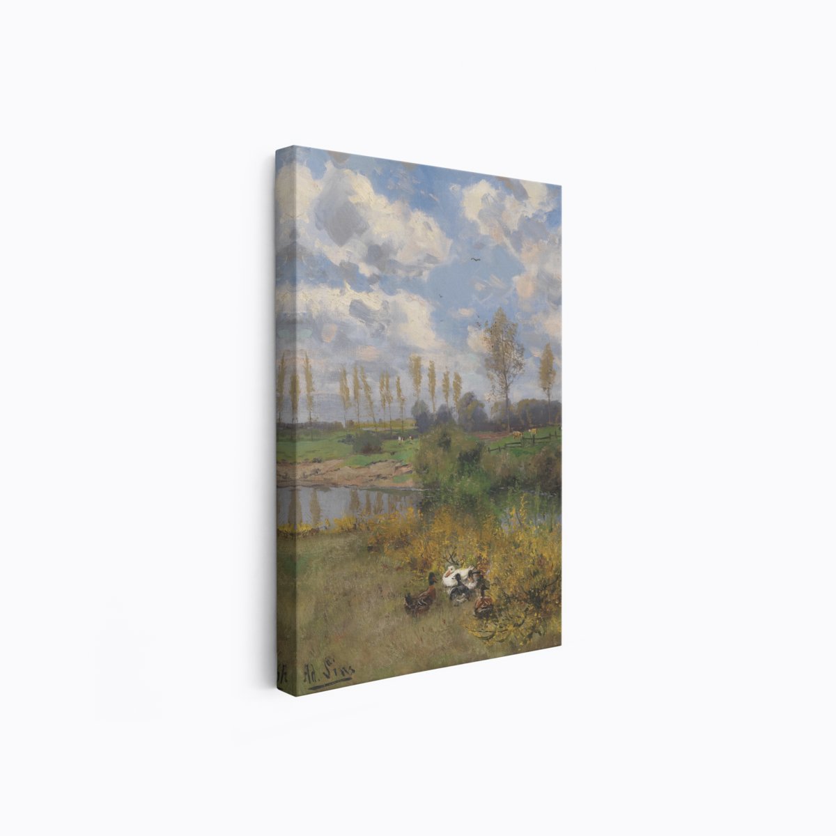 Ducks by the River | Adolf Lins | Ave Legato | Canvas Art Prints | Vintage Artwork