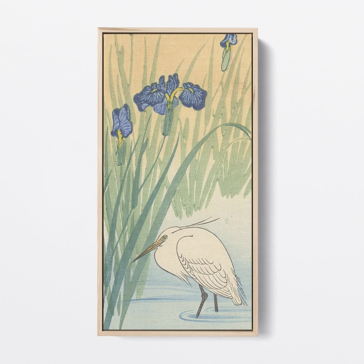 Egret and Blue Swamp Flowers | Ohara Koson | Ave Legato Art Prints