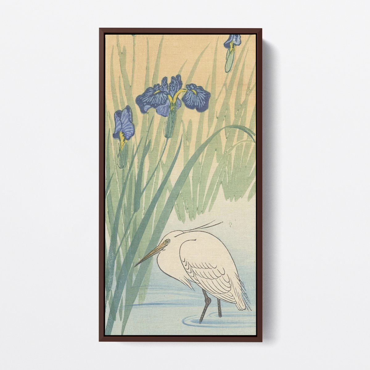 Egret and Blue Swamp Flowers | Ohara Koson | Ave Legato Art Prints