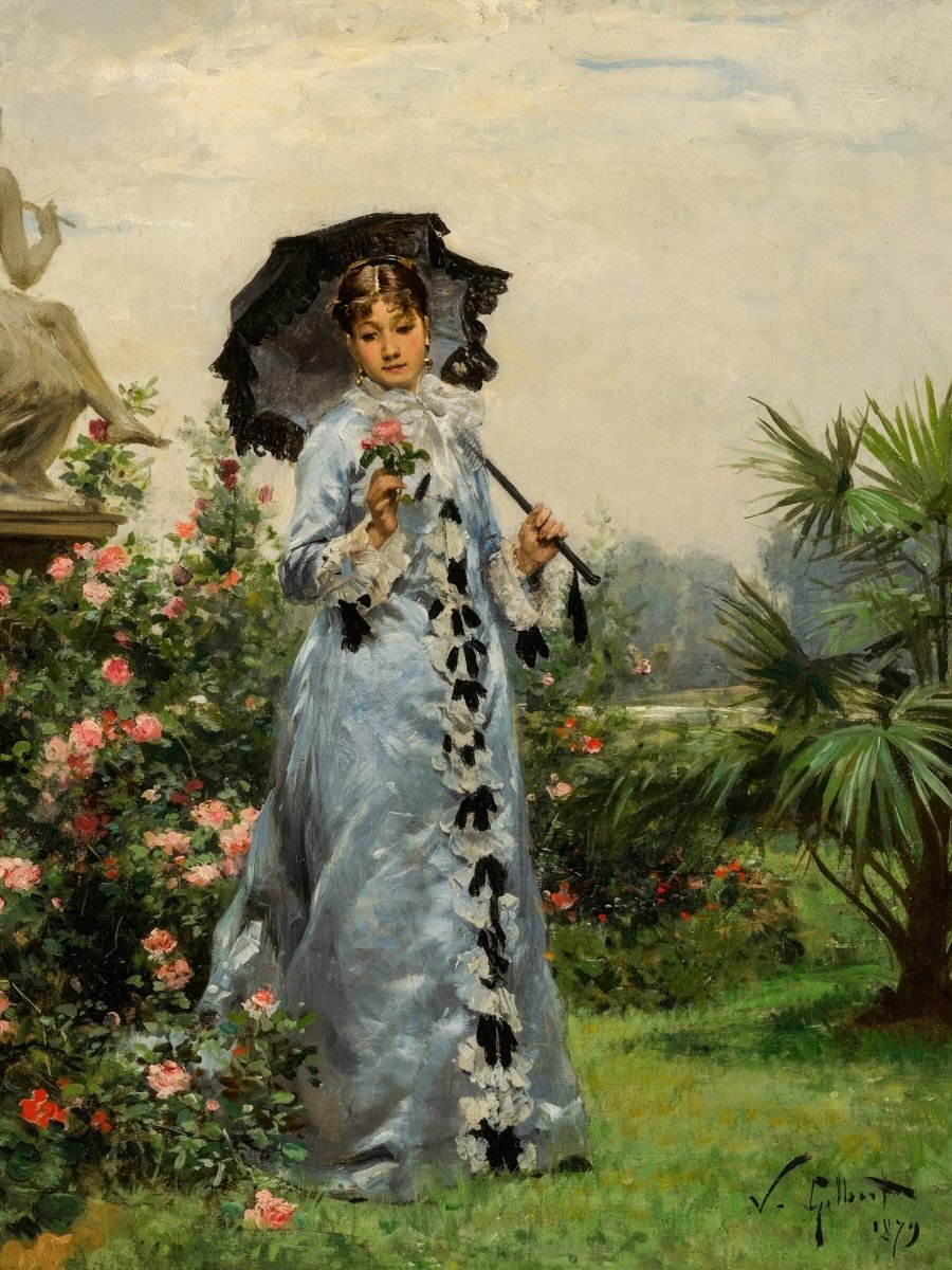 Elegant Woman with a Rose | Victor Gabriel Gilbert | Ave Legato Art Prints