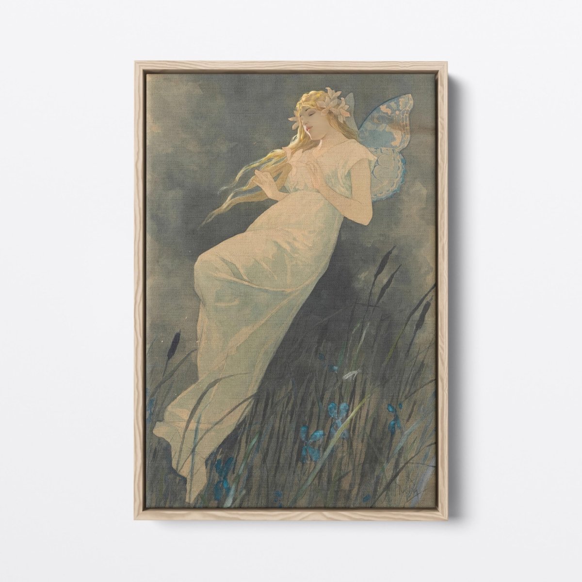 Elf with Iris Flowers | Alphonse Mucha | Ave Legato Art Prints