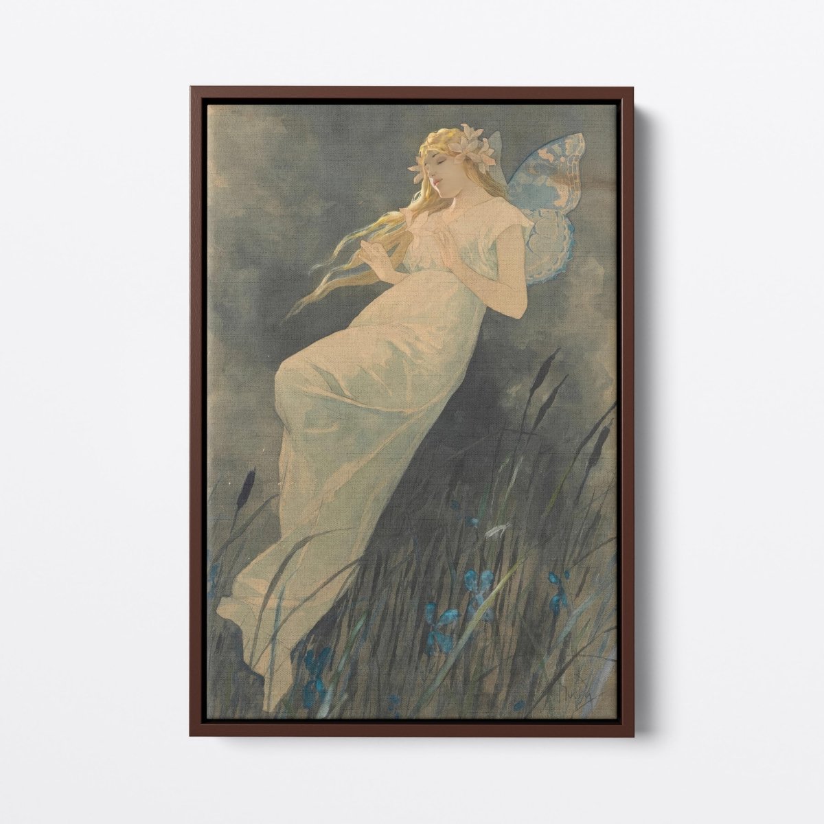 Elf with Iris Flowers | Alphonse Mucha | Ave Legato Art Prints