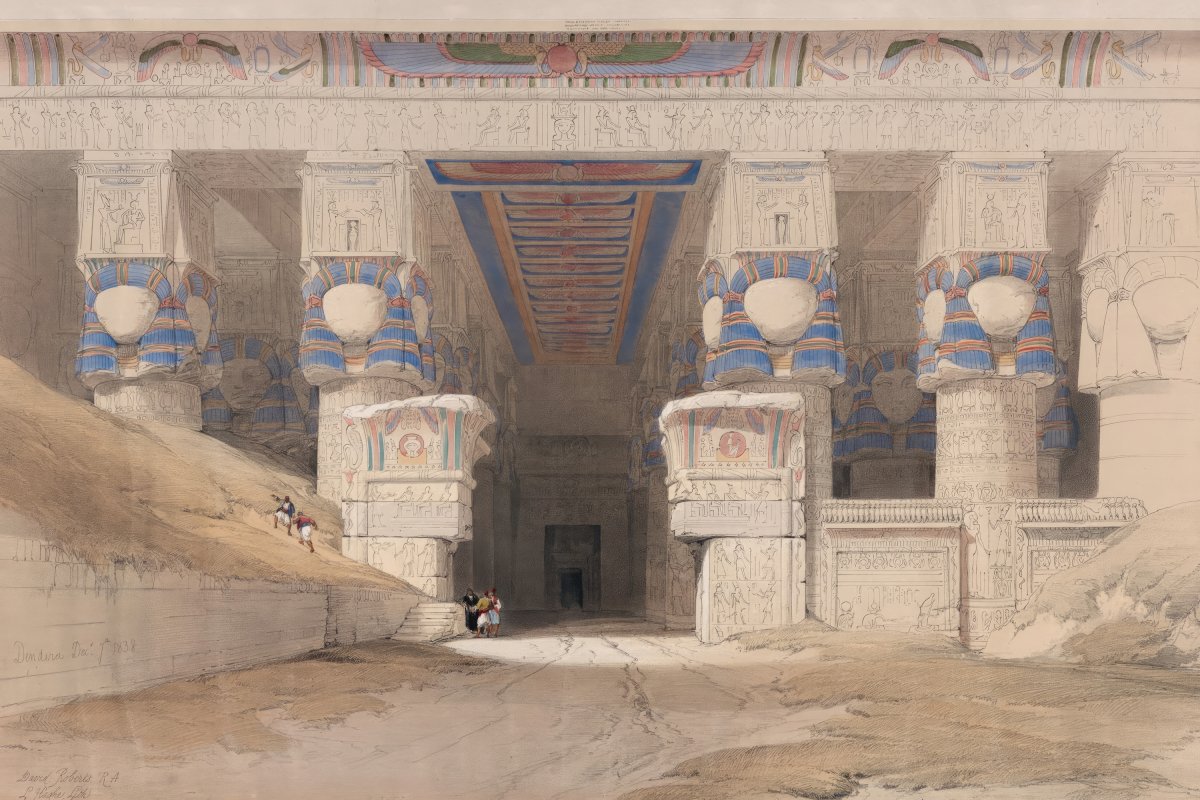 Facade of the Temple of Hathor | David Roberts | Ave Legato Art Prints