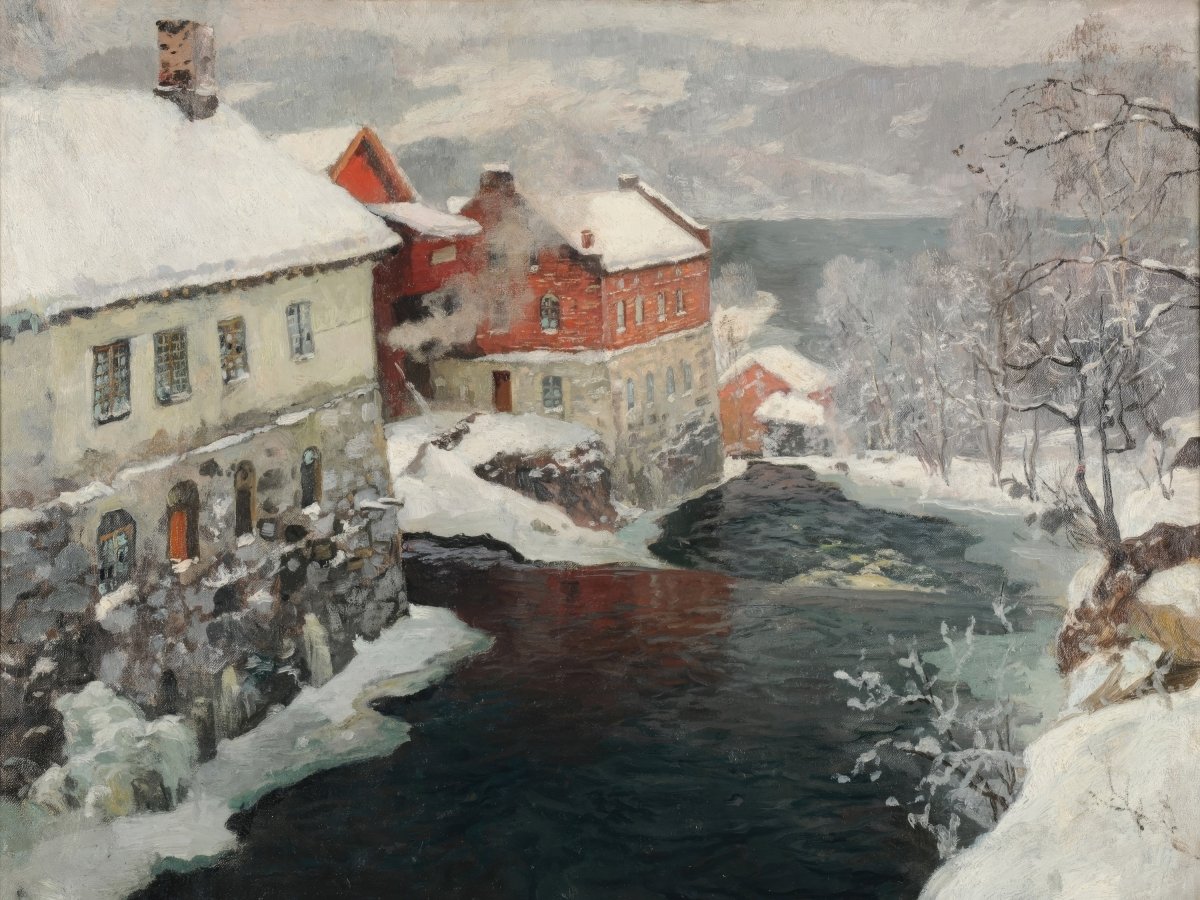 Factories by the Mensa River | Frits Thaulow | Ave Legato Art Prints